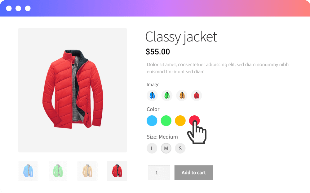 Variation Swatches and Gallery Preview