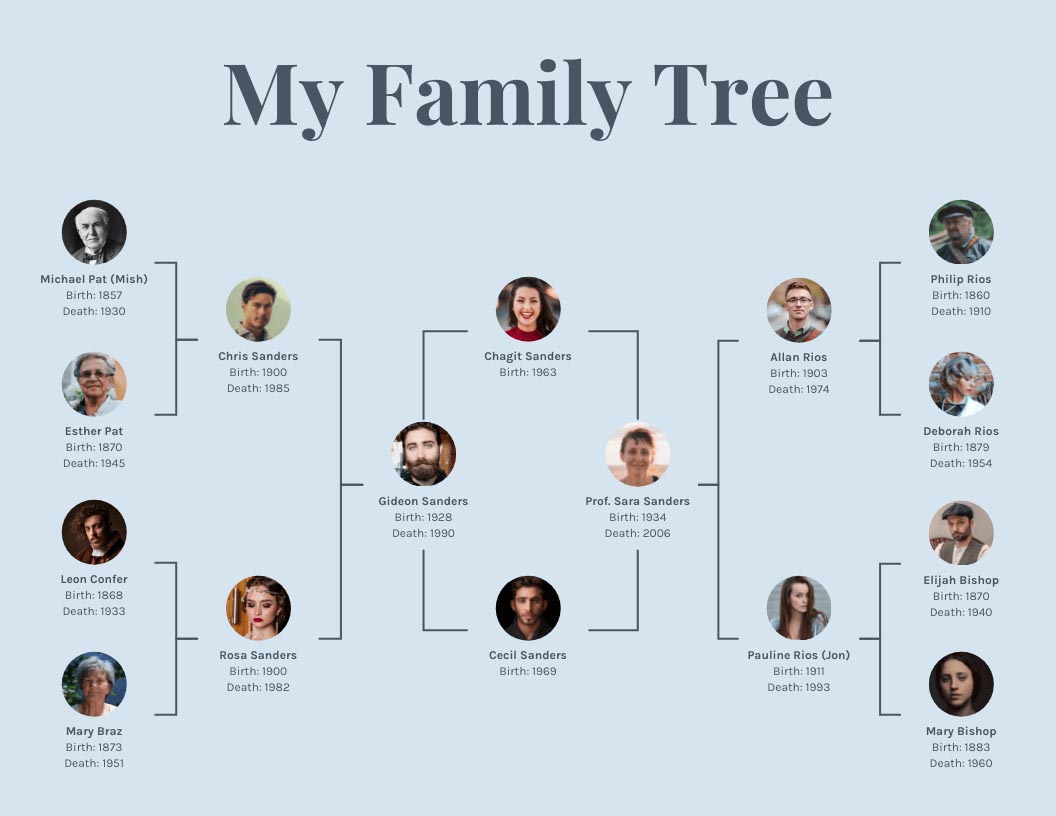 Family tree tools available on web.